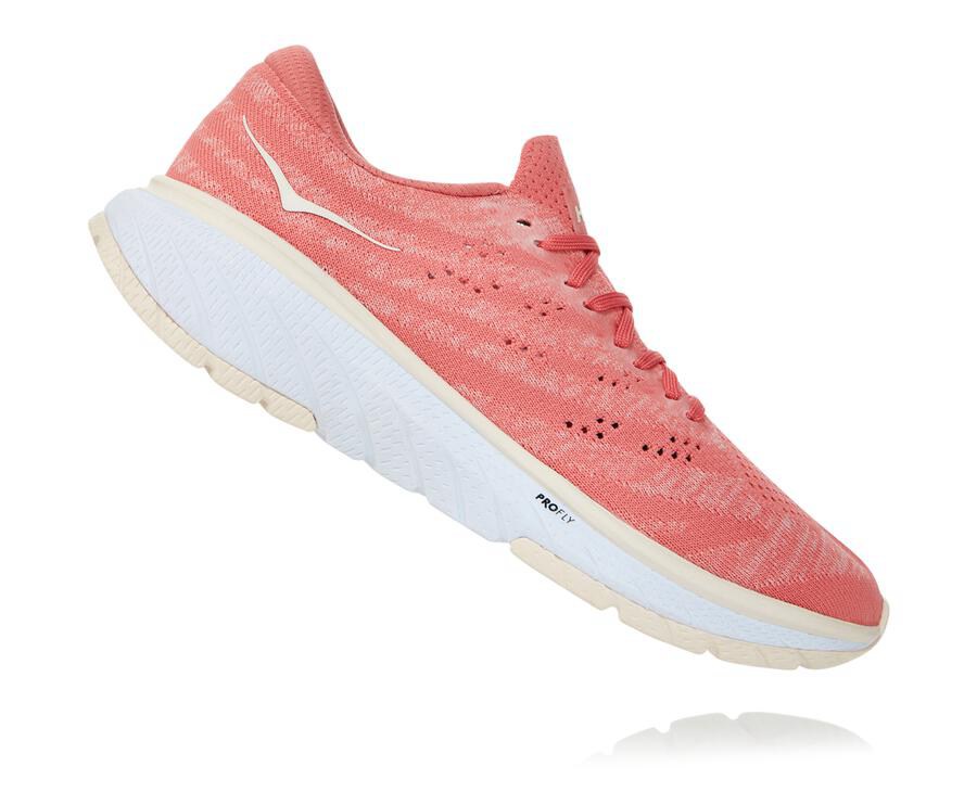 Hoka One One Womens Walking Shoes - Cavu 3 - Orange/White - HLGN06297